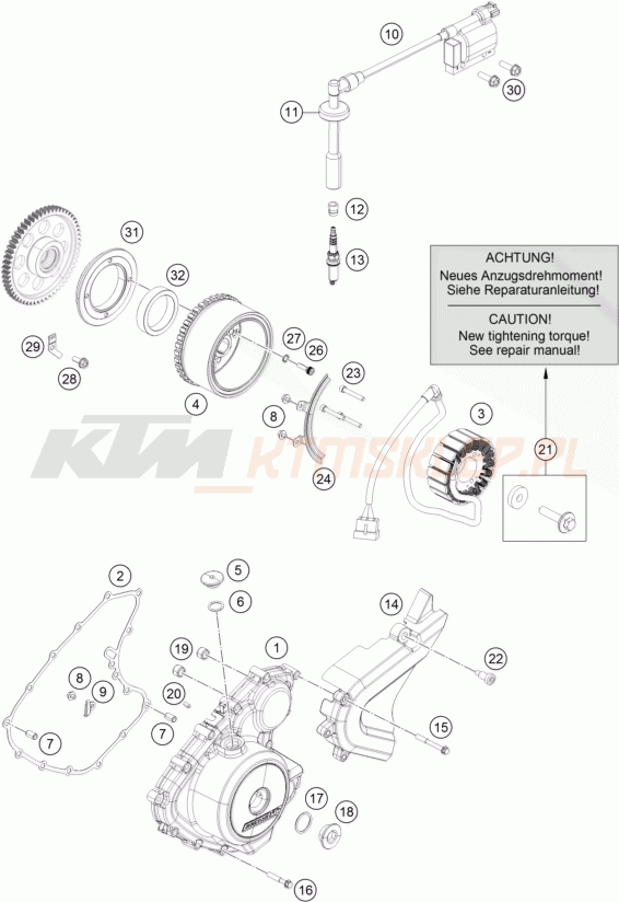 Schemat "układ zapłonowy" do KTM 390 DUKE ABS BAJAJ