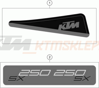 Schemat "naklejki" do KTM 250 SX