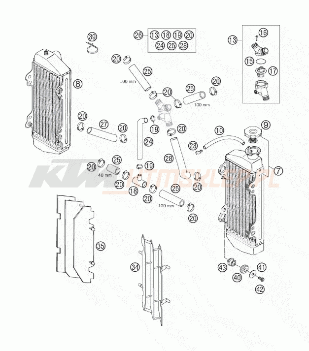 Schemat "układ chłodzenia" do KTM 250 XC-W