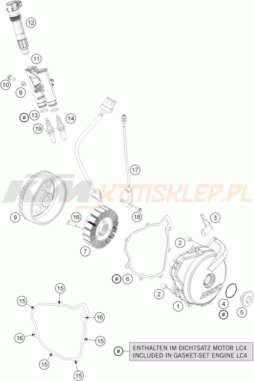 Schemat "układ zapłonowy" do KTM 690 SMC R ABS