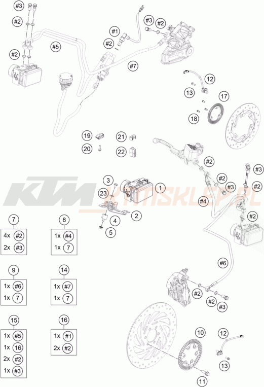 Schemat "system ABS " do KTM RC 125 WHITE / ABS
