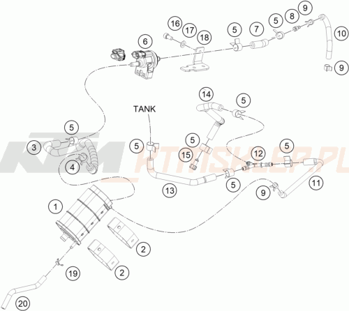 Schemat "EVAPORATIVE CANISTER" do KTM 250 Duke