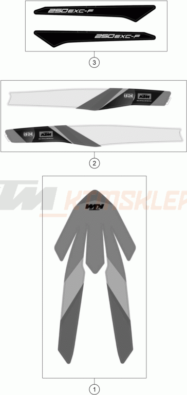 Schemat "naklejki" do KTM 250 EXC-F SIX DAYS
