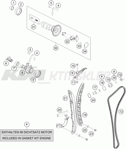 Schemat "układ rozrządu" do KTM 690 DUKE R ABS