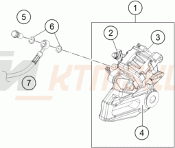 Schemat "hamulce- zacisk hamulcowy tył" do KTM 390 DUKE