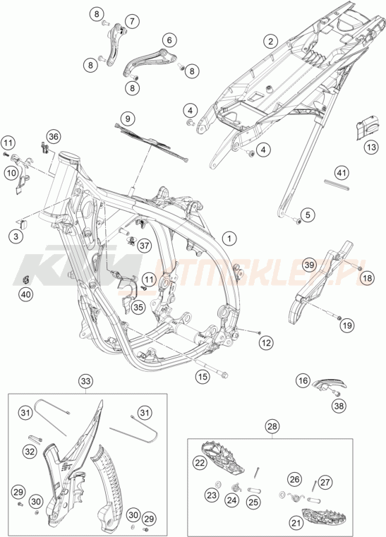 Schemat "rama" do KTM 125 XC-W
