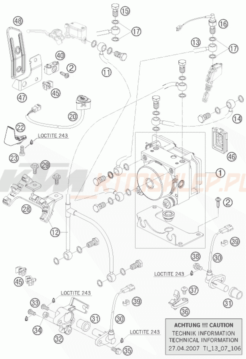 Schemat "system ABS " do KTM 990 ADVENTURE ABS