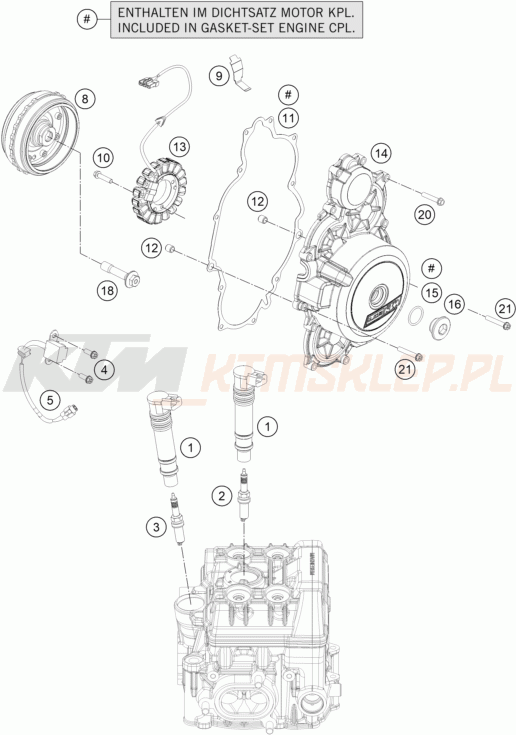 Schemat "układ zapłonowy" do KTM 1190 RC8 R