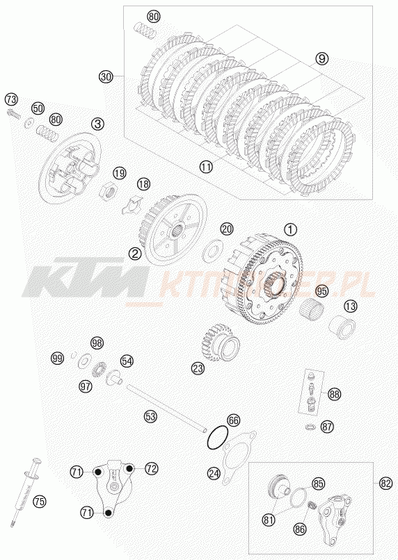 Schemat "sprzęgło" do KTM 250 EXC-F FACTORY EDIT.