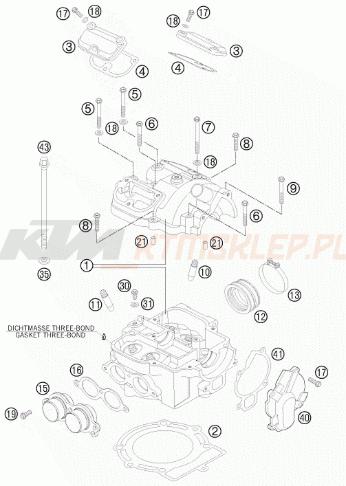 Schemat "głowica" do KTM 525 XC ATV