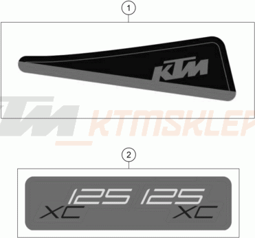 Schemat "naklejki" do KTM 125 XC