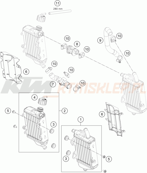 Schemat "układ chłodzenia" do KTM 65 SX