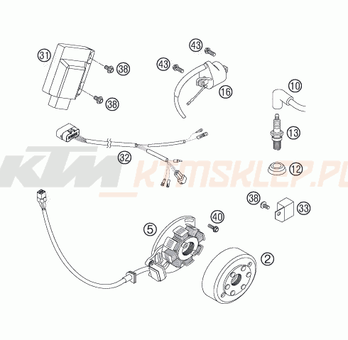 Schemat "układ zapłonowy" do KTM 300 XC