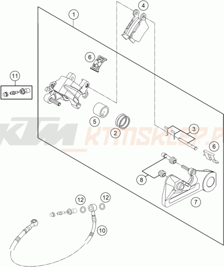 Schemat "Zacisk hamulcowy tylny" do KTM 125 SX
