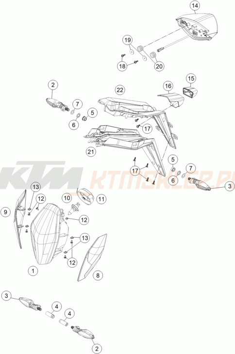 Schemat "oświetlenie" do KTM 1290 SUPERDUKE R S.E. ABS