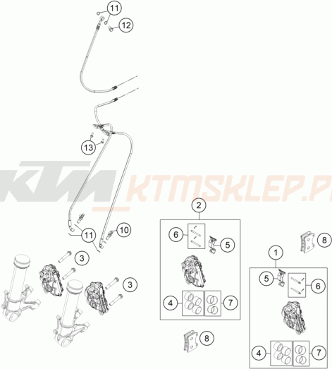 Schemat "zacisk hamulcowy + tarcza przód" do KTM 1290 Super Adventure S