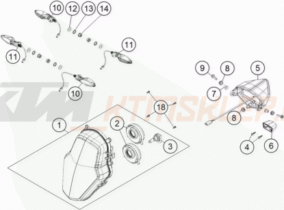 Schemat "oświetlenie" do KTM 1190 ADVENTURE R ABS