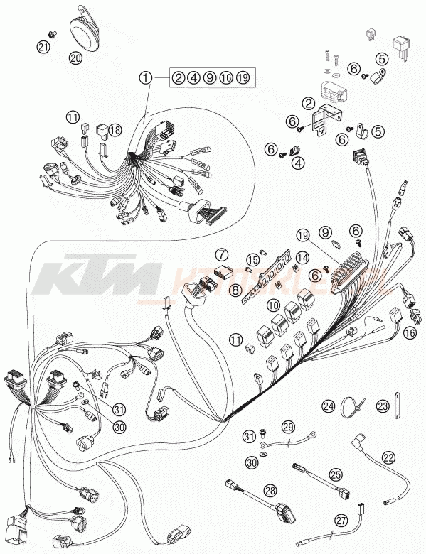 Schemat "wiązka elektryczna" do KTM 990 SUPERMOTO T