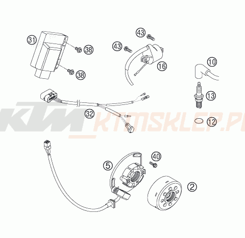 Schemat "układ zapłonowy" do KTM 125 SXS
