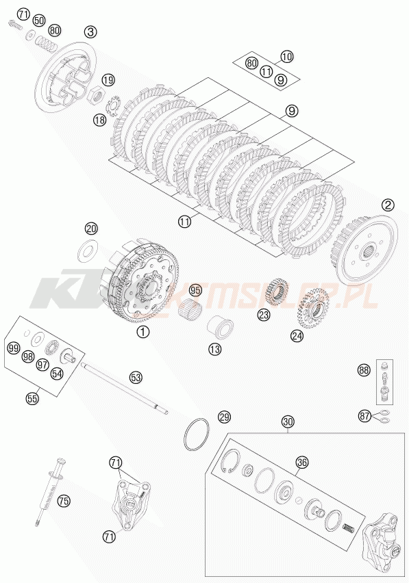 Schemat "sprzęgło" do KTM 505 SX ATV