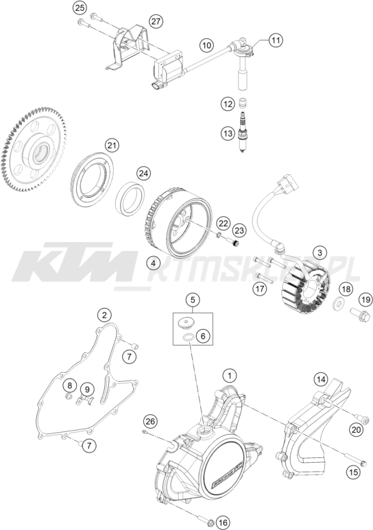 Schemat "układ zapłonowy" do KTM RC 125 WHITE / ABS