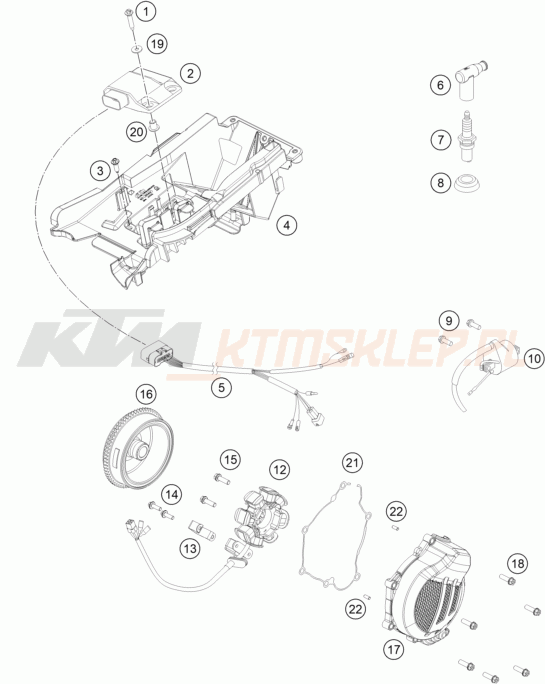 Schemat "układ zapłonowy" do KTM 125 XC