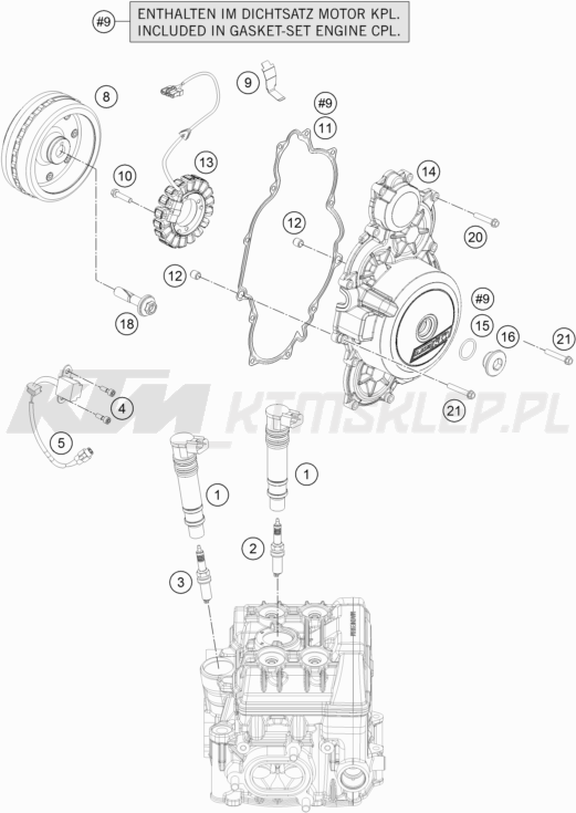 Schemat "układ zapłonowy" do KTM 1290 SUPER ADVENTURE WH ABS