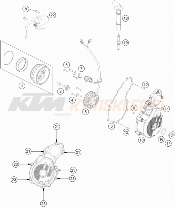 Schemat "układ zapłonowy" do KTM 350 XCF-W