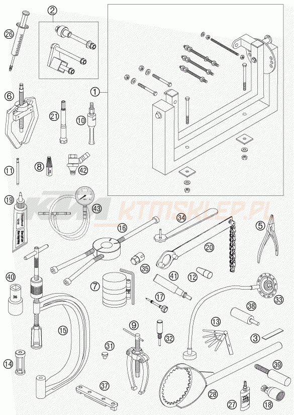 Schemat "Special tools (engine)" do KTM 450 SXS-F