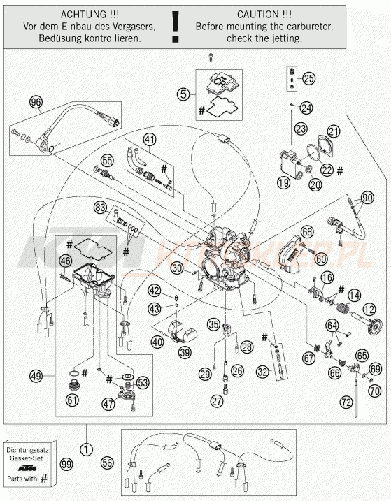 Schemat "gaźnik" do KTM 450 SXS-F