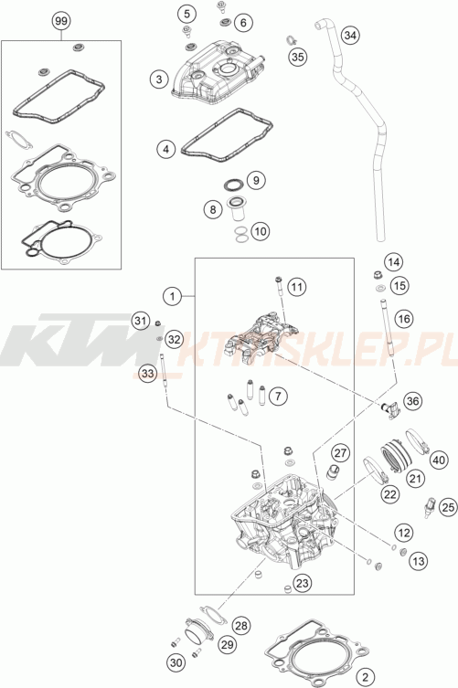 Schemat "głowica" do KTM 350 XC-F