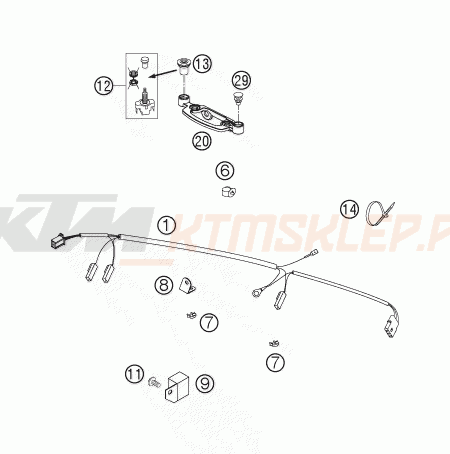 Schemat "wiązka elektryczna" do KTM 250 XC-W
