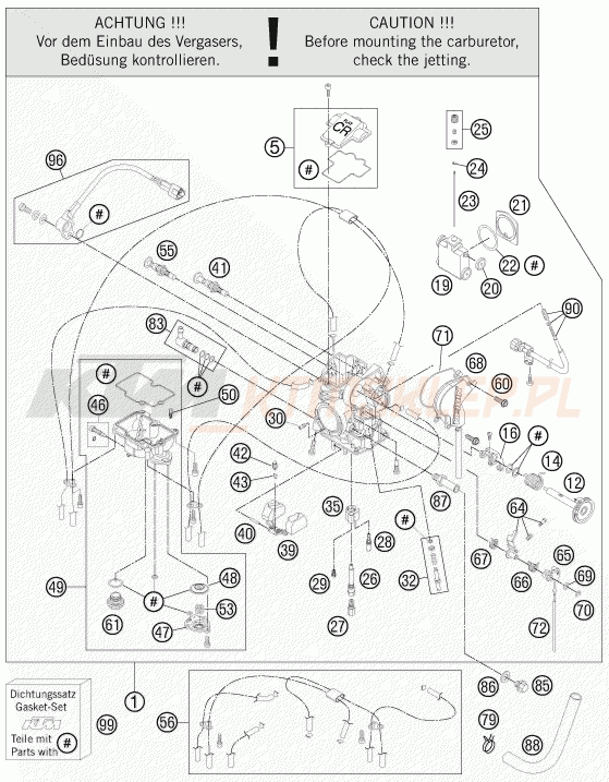 Schemat "gaźnik" do KTM 525 XC ATV