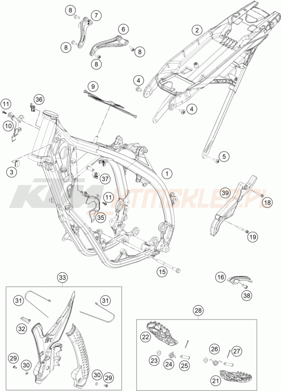 Schemat "rama" do KTM 125 SX