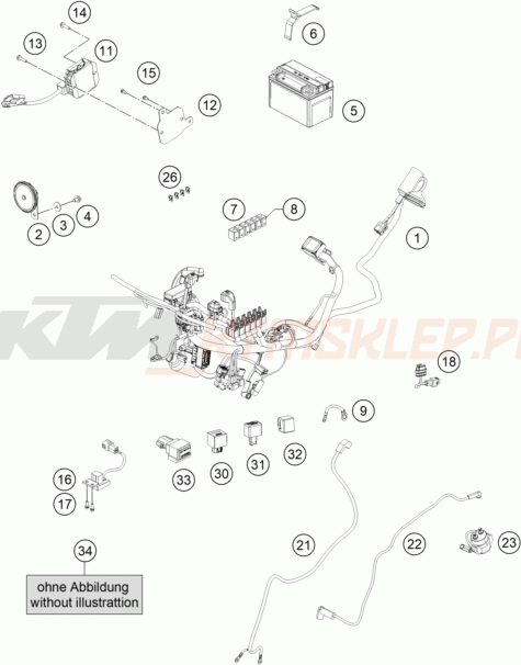 Schemat "wiązka elektryczna" do KTM RC0, W/O ABS