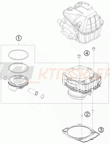 Schemat "cylinder" do KTM 500 XC-W