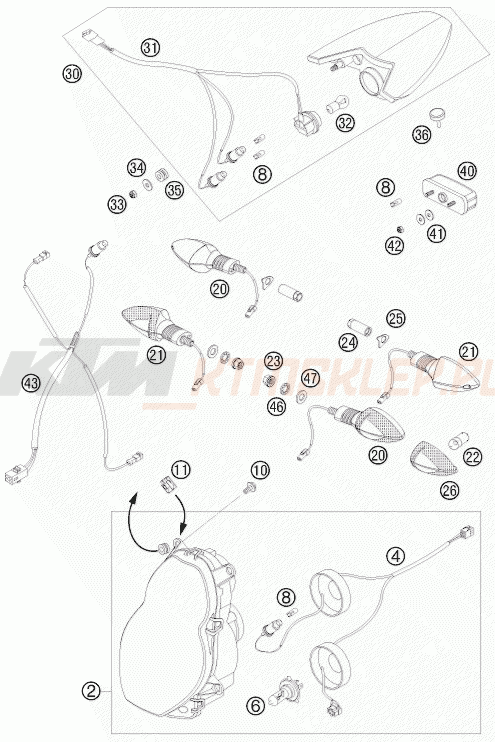 Schemat "oświetlenie" do KTM 990 SUPER DUKE