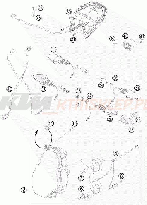 Schemat "oświetlenie" do KTM 990 SUPER DUKE R
