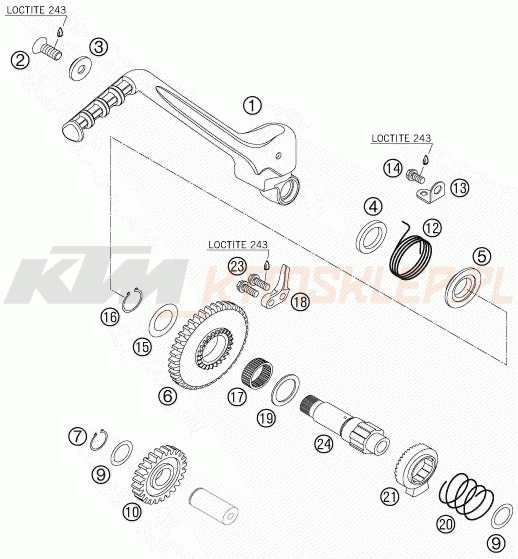 Schemat "kopniak" do KTM 525 EXC