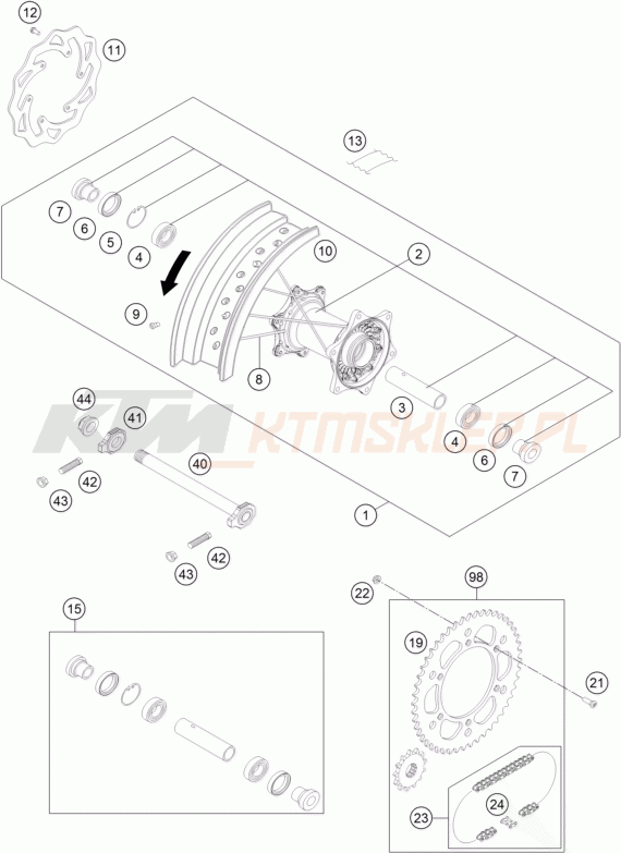 Schemat "koło tył" do KTM 450 SMR