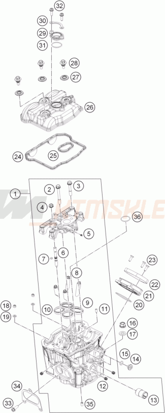 Schemat "głowica" do KTM RC 250 R Rookies