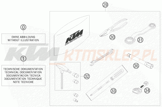 Schemat "dodatki opcjonalne" do KTM 690 SUPERMOTO PRESTIGE