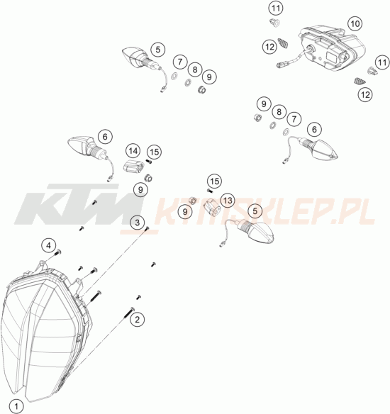 Schemat "oświetlenie" do KTM 890 Duke R