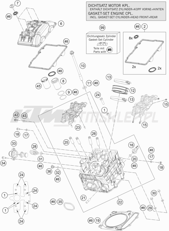 Schemat "głowica przód" do KTM 1290 SUPER ADVENTURE WH ABS