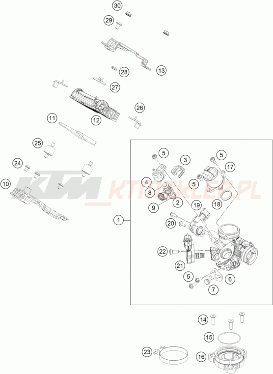 Schemat "wtrysk paliwa" do KTM 200 DUKE, W/O ABS