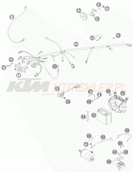 Schemat "wiązka elektryczna" do KTM 450 EXC-R SIX-DAYS