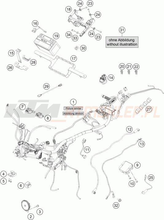 Schemat "wiązka elektryczna" do KTM 250 DUKE