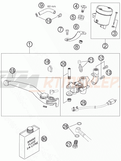 Schemat "przedni hamulec" do KTM 950 SUPERMOTO R