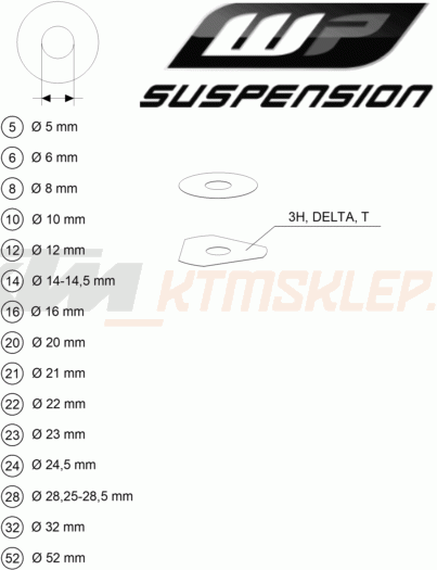 Schemat "blaszki do settingu zawieszenia" do KTM 125 SX
