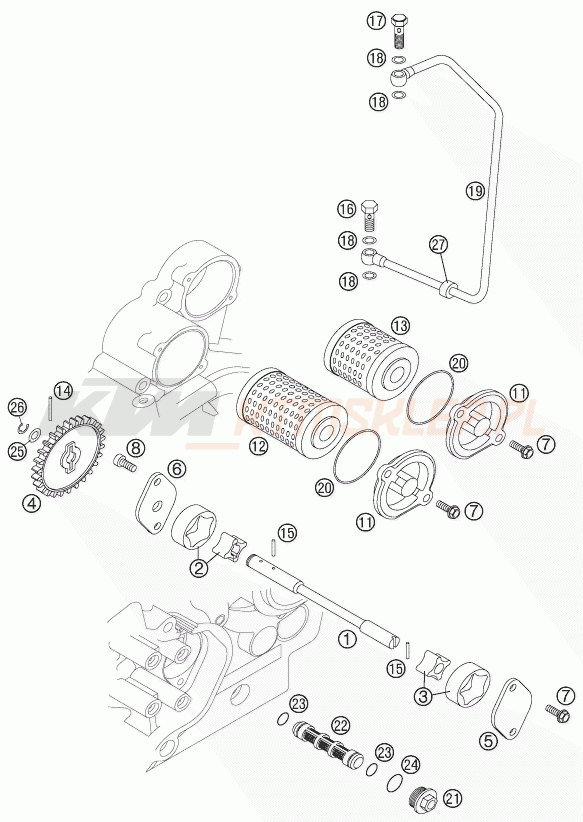 Schemat "smarowanie silnika" do KTM 525 XC ATV